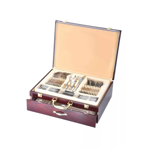 84-piece cutlery set in multiple colors - silver