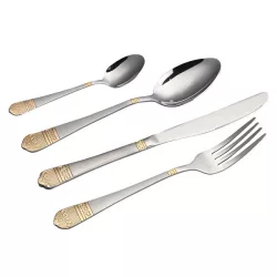 84-piece cutlery set in multiple colors - silver/gold