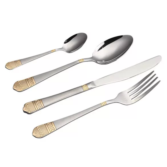 84-piece cutlery set in multiple colors - silver/gold
