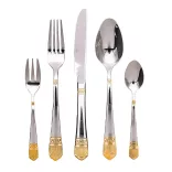 84-piece cutlery set in multiple colors - silver/gold