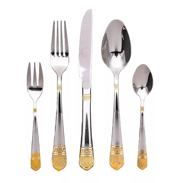 84-piece cutlery set in multiple colors - silver/gold