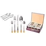 84-piece cutlery set in multiple colors - silver/gold