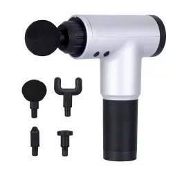 Massage Gun with 4 Interchangeable Heads, Rechargeable