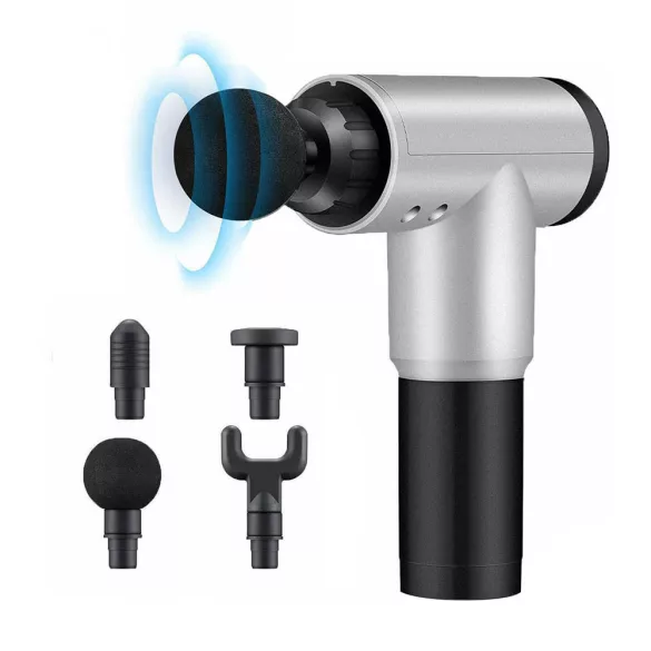Massage Gun with 4 Interchangeable Heads, Rechargeable