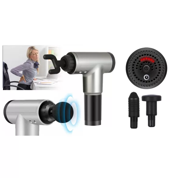 Massage Gun with 4 Interchangeable Heads, Rechargeable
