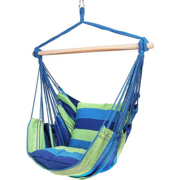 Hanging Chair with Cushion - Blue