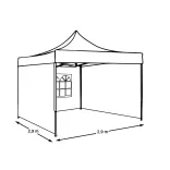 Pavilion tarp in multiple types - 2.9x2.9 meter roof and sidewall tarp