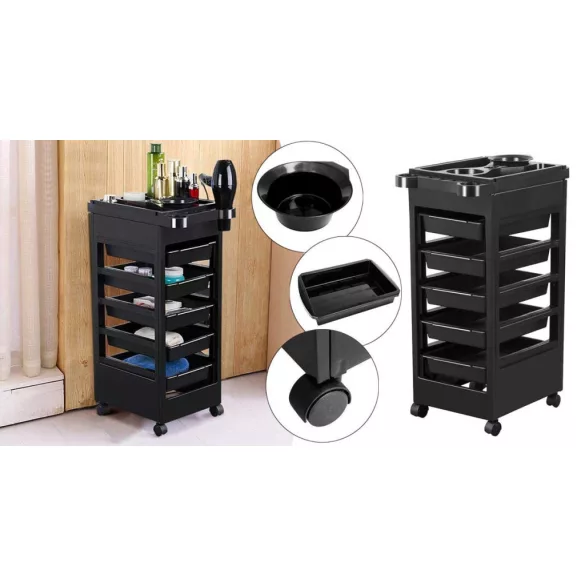 Hairdressing Trolley with 5 Drawers