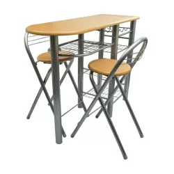 Kitchen Bar Set with 2 Chairs and Table