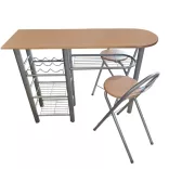 Kitchen Bar Set with 2 Chairs and Table