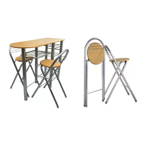 Kitchen Bar Set with 2 Chairs and Table