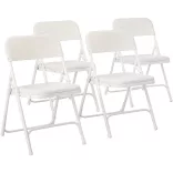 Padded Folding Chair Set of 4, White