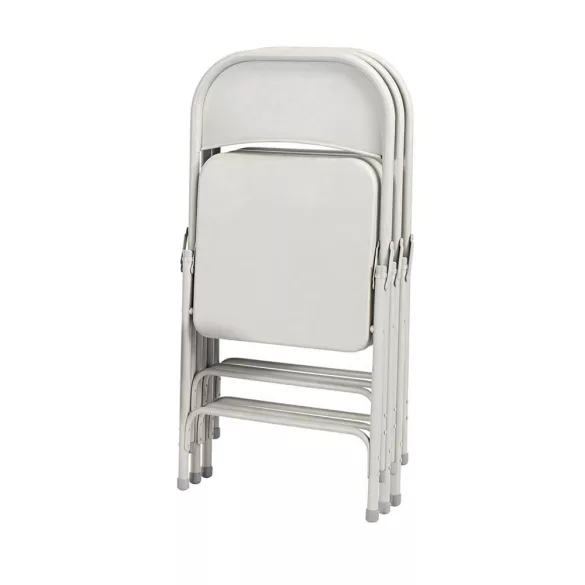 Padded Folding Chair Set of 4, White