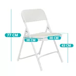 Padded Folding Chair Set of 4, White