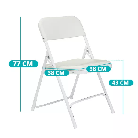 Padded Folding Chair Set of 4, White