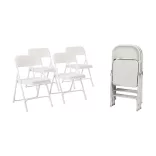 Padded Folding Chair Set of 4, White