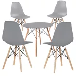4 pcs modern dining chairs with table, in 3 colors - gray
