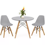 4 pcs modern dining chairs with table, in 3 colors - gray