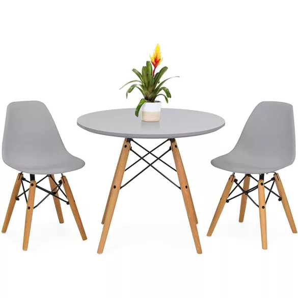 4 pcs modern dining chairs with table, in 3 colors - gray