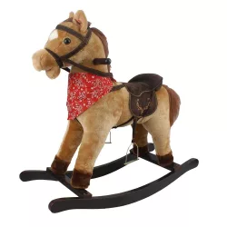 Rocking Horse with Sound, 2 Colors - Light Brown
