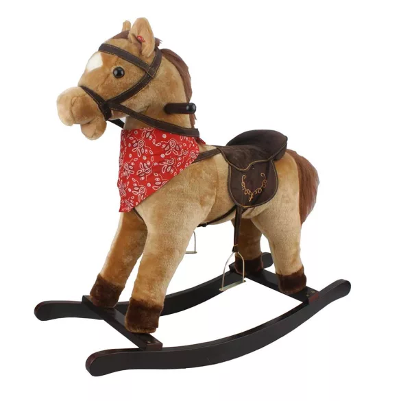 Rocking Horse with Sound, 2 Colors - Light Brown
