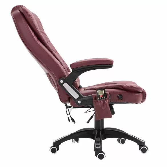 Office swivel chair with massage function, available in 2 colors - burgundy