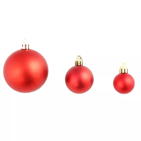 112-piece Christmas Ornament Set, Various Colors - Red