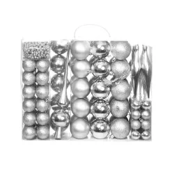   112-piece Christmas ornament set, available in multiple colors-silver