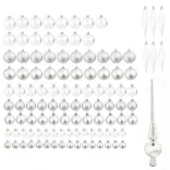 112-piece Christmas ornament set, available in multiple colors-silver