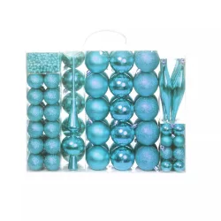   112-piece Christmas ornament set, multiple colors - turquoise