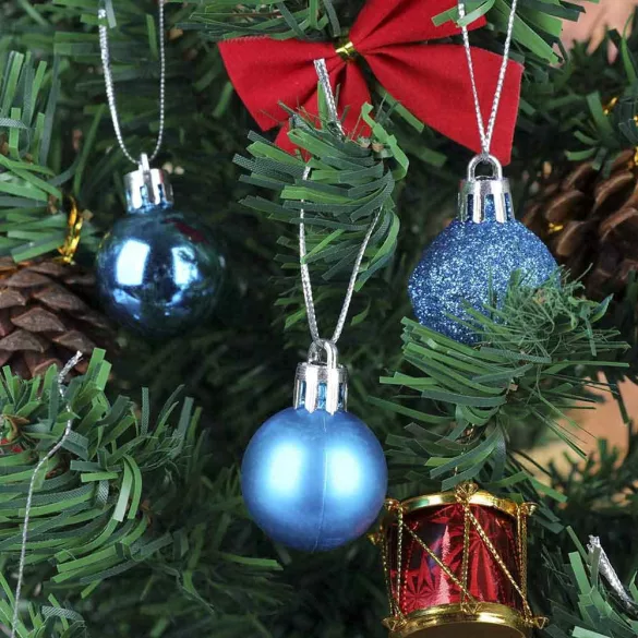 112-piece Christmas ornament set, multiple colors - turquoise