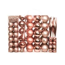   112-piece Christmas Ornament Set, Multiple Colors - Rose Gold