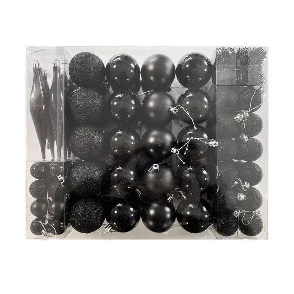 112-piece Christmas Tree Ornament Set, Black