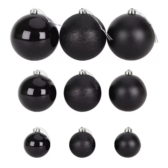 112-piece Christmas Tree Ornament Set, Black