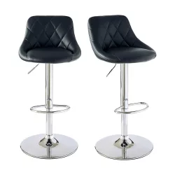 2 pcs bar stool with backrest, available in 2 colors - black