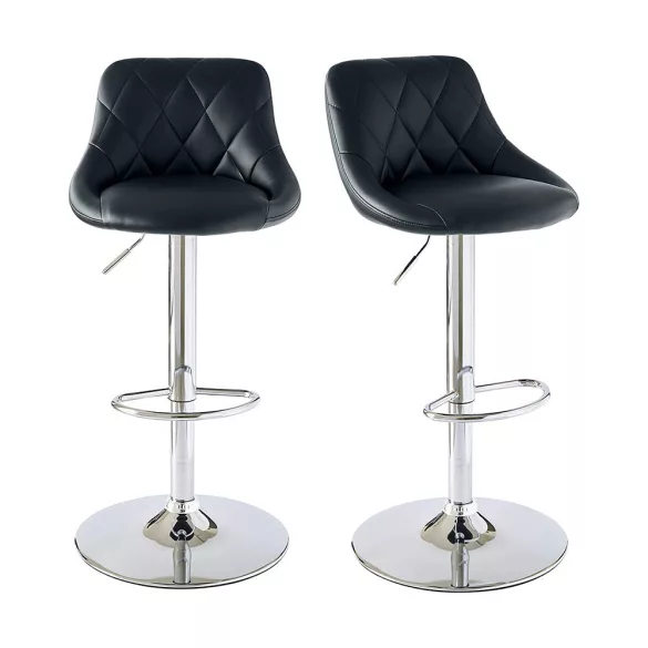 2 pcs bar stool with backrest, available in 2 colors - black