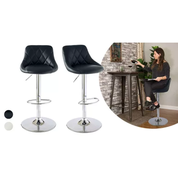 2 pcs bar stool with backrest, available in 2 colors - black