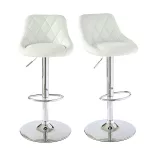 2 pcs backrest bar stool, available in 2 colors - white