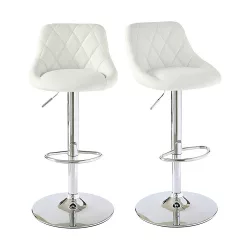 2 pcs backrest bar stool, available in 2 colors - white