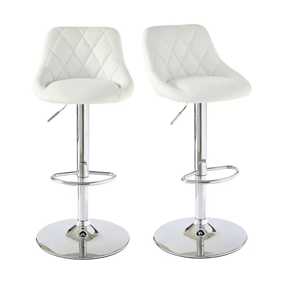 2 pcs backrest bar stool, available in 2 colors - white