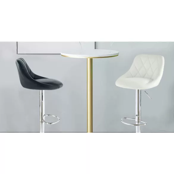 2 pcs backrest bar stool, available in 2 colors - white