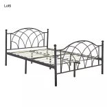 Lotti metal bed frame with a free slatted base, available in multiple sizes and colors - Black 90x200 cm