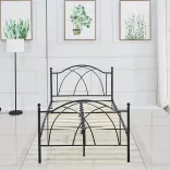 Lotti metal bed frame with a free slatted base, available in multiple sizes and colors - Black 90x200 cm