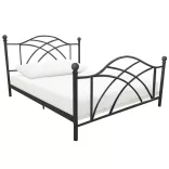 Lotti metal bed frame with a free slatted base, available in multiple sizes and colors - Black 90x200 cm
