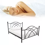Lotti metal bed frame with a free slatted base, available in multiple sizes and colors - Black 90x200 cm