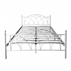   Lotti metal bed frame with a free slatted base, available in multiple sizes and colors - White 90x200 cm