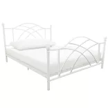 Lotti metal bed frame with a free slatted base, available in multiple sizes and colors - White 90x200 cm