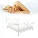 Lotti metal bed frame with a free slatted base, available in multiple sizes and colors - White 90x200 cm