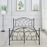 Lotti metal bed frame with a free slatted base, available in multiple sizes and colors - Black 160x200 cm
