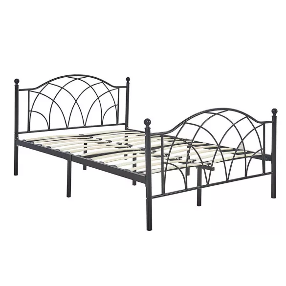 Lotti metal bed frame with a free slatted base, available in multiple sizes and colors - Black 180x200 cm